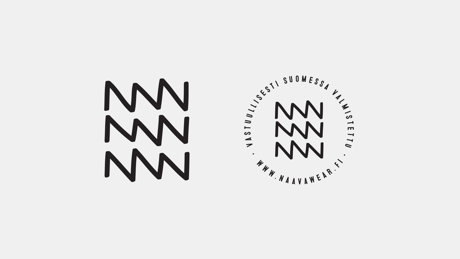 Kotimaisen Naava Wear merinovilla-asusten brändin logon ja yritysilmeen suunnittelu