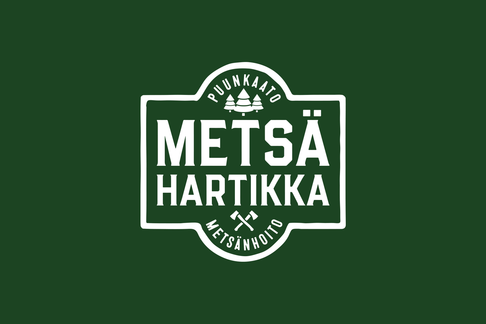 Puuunkattoa tarjoavan Metsä Hartikka logon suunnittelu