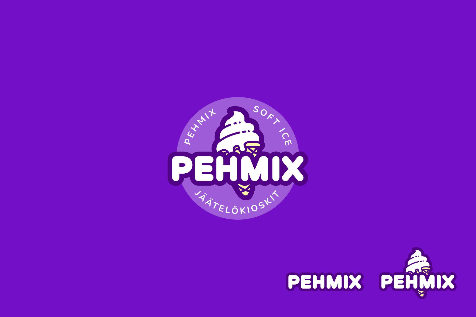 Pehmix jäätelökioskien logon suunnnittelu